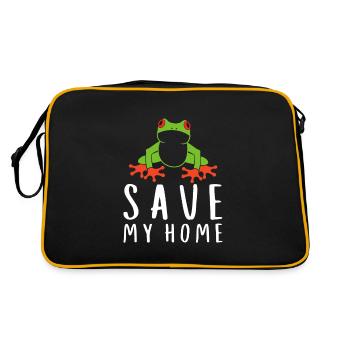 Agalychnis Callidryas Red Eyed Tree Frog - Retro Tasche - Schwarz/Gold - Hinten
