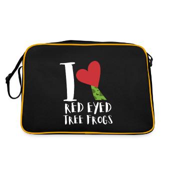 Agalychnis Callidryas Red Eyed Tree Frog - Retro Tasche - Schwarz/Gold - Hinten