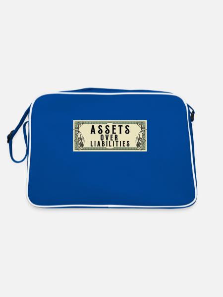 Assets Over Liabilities Entrepreneur Accountant - Retro Bag - blue/white - Back