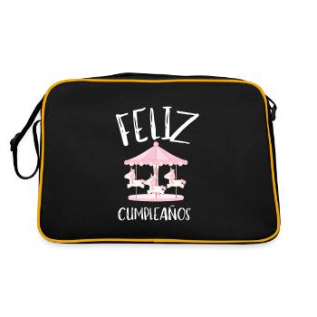 Carnival Party Birthday Girl Cumpleaños Carousel - Retro Tasche - Schwarz/Gold - Hinten