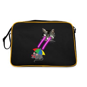 Chat avec des yeux laser - Sac Retro - noir/or - Dos