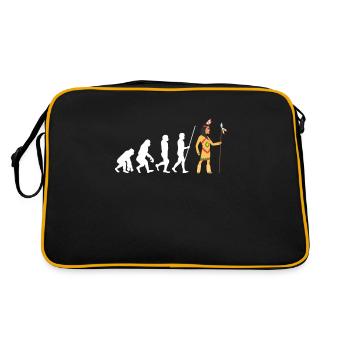 Native American Indian Abenaki - Retro Tasche - Schwarz/Gold - Hinten