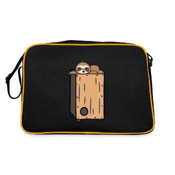 Cajon Box Drum Instrument Peruvian Cajon - Retro Bag - black/gold - Back