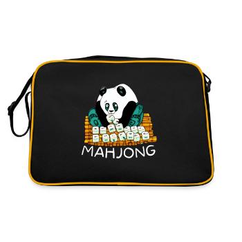 Cats Playing Mahjong - Retro Bag - black/gold - Back