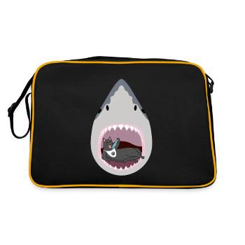 Chat mangeur de requins - Sac Retro - noir/or - Dos