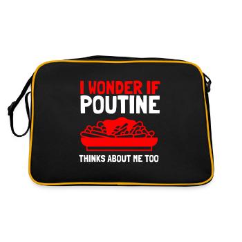 Cheese Curds Gravy Mix Canada Poutine - Sac Retro - noir/or - Dos