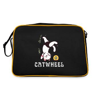 Cheerleader Tumbling Acrobat Cartwheel Mom - Retro Bag - black/gold - Back