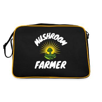 Mushroom Cultivation Farmer - Retro Bag - black/gold - Back