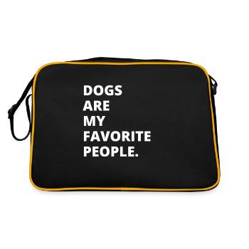 Les chiens sont mes personnes préférées - Sac Retro - noir/or - Dos