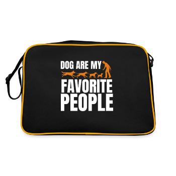 Les chiens sont mes personnes préférées - Sac Retro - noir/or - Dos
