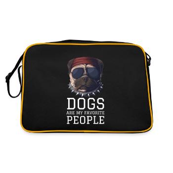 Les chiens sont mes personnes préférées - Sac Retro - noir/or - Dos