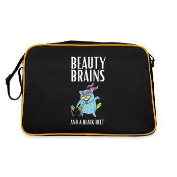 Beauty Brains And A Black Belt - Retro Bag - black/gold - Back