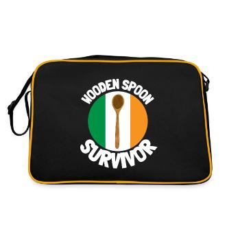 I Survived The Wooden Spoon - Parenting - Retro Tasche - Schwarz/Gold - Hinten