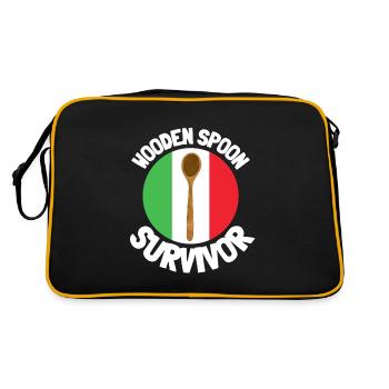 I Survived The Wooden Spoon - Parenting - Retro Tasche - Schwarz/Gold - Hinten