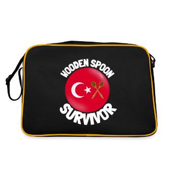 I Survived The Wooden Spoon - Parenting - Retro Tasche - Schwarz/Gold - Hinten