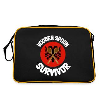 I Survived The Wooden Spoon - Parenting - Retro Tasche - Schwarz/Gold - Hinten