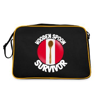I Survived The Wooden Spoon - Parenting - Retro Tasche - Schwarz/Gold - Hinten