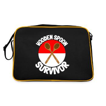 I Survived The Wooden Spoon - Parenting - Retro Tasche - Schwarz/Gold - Hinten