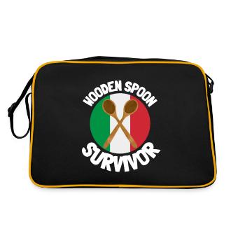 I Survived The Wooden Spoon - Parenting - Retro Tasche - Schwarz/Gold - Hinten
