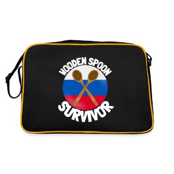 I Survived The Wooden Spoon - Parenting - Retro Tasche - Schwarz/Gold - Hinten
