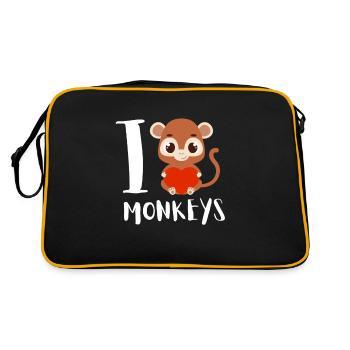 I Just Really Like Monkeys Ok? - Retro Tasche - Schwarz/Gold - Hinten
