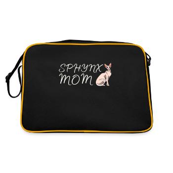 Sphynx Mom Cat Hairless Cat Owner - Retro Bag - black/gold - Back