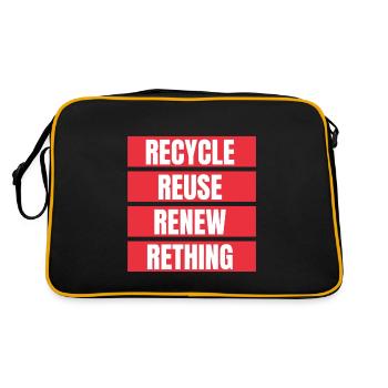 Recycle Reuse Renew Rethink Wind Turbine - Wind - Retro Bag - black/gold - Back