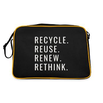 Recycle Reuse Renew Rethink Wind Turbine - Wind - Retro Bag - black/gold - Back
