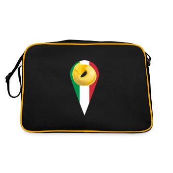Pâtes Penne Tortellini italiennes - Sac Retro - noir/or - Dos