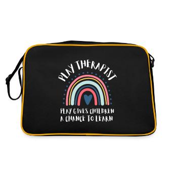 Play Therapist - Recreational Therapy Therapist RT - Retro Tasche - Schwarz/Gold - Hinten