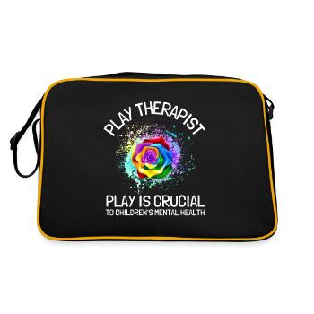 Play Therapist - Recreational Therapy Therapist RT - Retro Tasche - Schwarz/Gold - Hinten