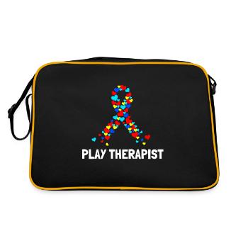 Play Therapist - Recreational Therapy Therapist RT - Retro Tasche - Schwarz/Gold - Hinten