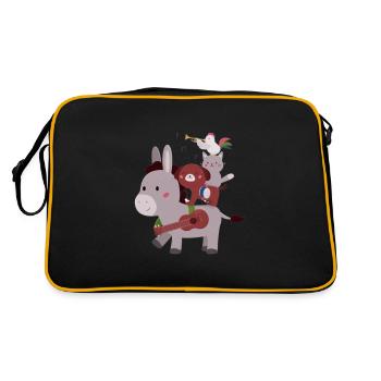 Bremen Town Musicians - Retro Tasche - Schwarz/Gold - Hinten