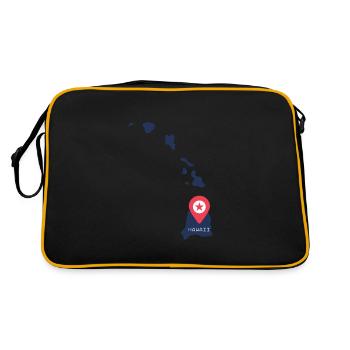 Waikiki Honolulu Island - Retro Tasche - Schwarz/Gold - Hinten