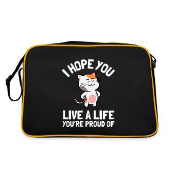 Inspirant - J’espère que vous vivrez une vie que vous êtes - Sac Retro - noir/or - Dos