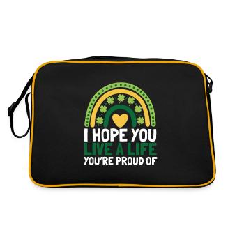 Inspirant - J’espère que vous vivrez une vie que vous êtes - Sac Retro - noir/or - Dos