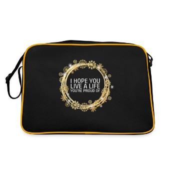 Inspirant - J’espère que vous vivrez une vie que vous êtes - Sac Retro - noir/or - Dos