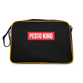 Italian Cuisine - Basil Pesto Is The Besto - Retro Tasche - Schwarz/Gold - Hinten
