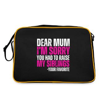 Chère maman, je suis désolé que tu aies dû élever mes frères et sœurs - Sac Retro - noir/or - Dos