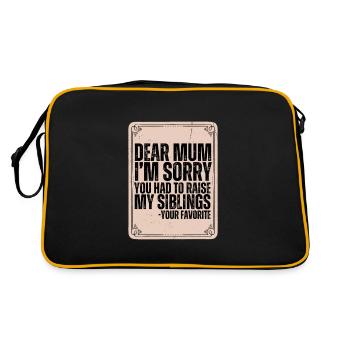 Chère maman, je suis désolé que tu aies dû élever mes frères et sœurs - Sac Retro - noir/or - Dos