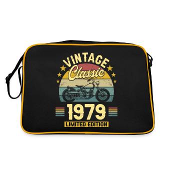 Motorcycle Year 1979 Biker 45 Years Anniversary - Retro Bag - black/gold - Back