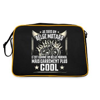 Carrément Plus Cool Belge Motard Cadeau Moto - Sac Retro - noir/or - Dos