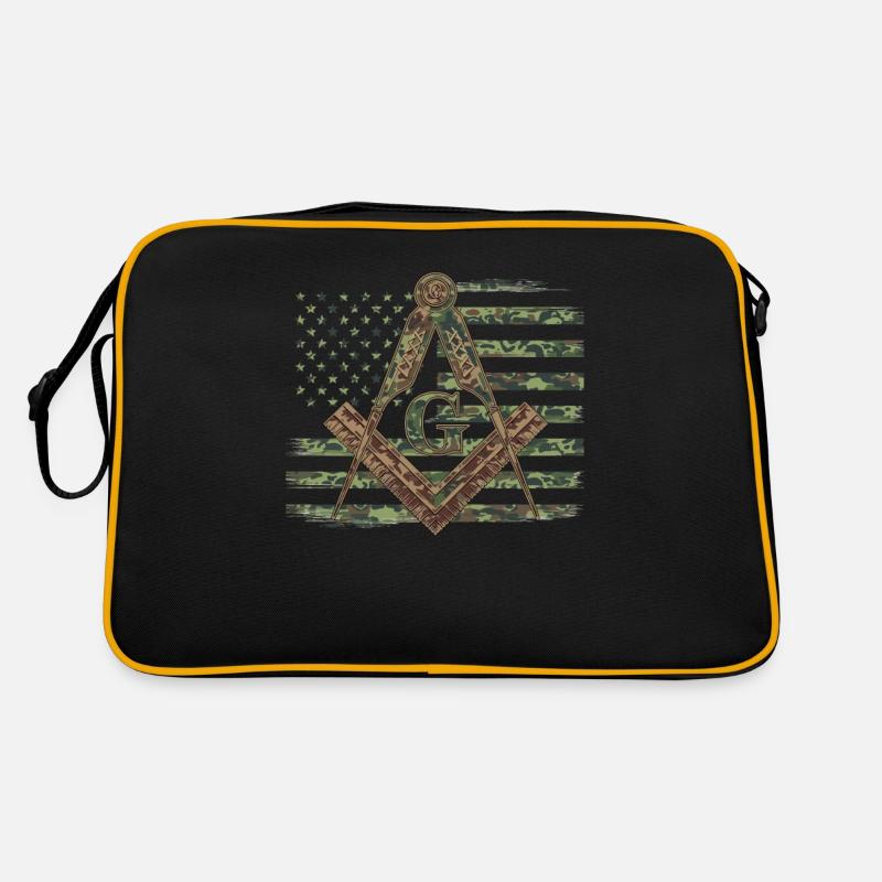 American Camo Flag Mason Masonic Camo Retro Bag