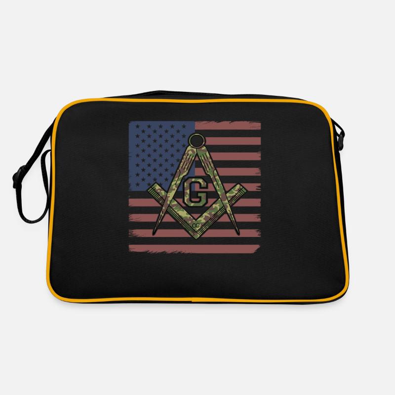 Drapeau américain maçon maçon maçon camouflage franc-maçon Sac Retro