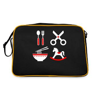Bébé avec un contraste élevé - Sac Retro - noir/or - Dos