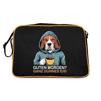 Good morning very thin funny beagle - Retro Bag - black/gold - Back