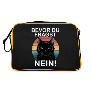 Avant de demander Aucun chat noir drôle - Sac Retro - noir/or - Dos
