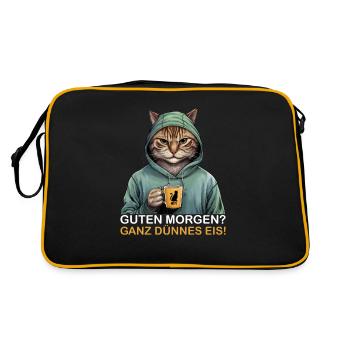 Good morning very thin funny cat - Retro Bag - black/gold - Back