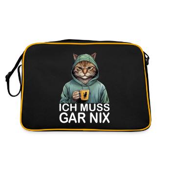 Je n’ai rien à faire de drôle chat - Sac Retro - noir/or - Dos