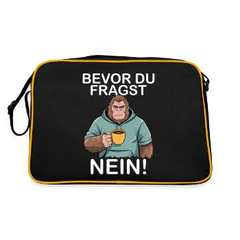 Bevor Du Fragst Nein Bigfoot - Retro Tasche - Schwarz/Gold - Hinten